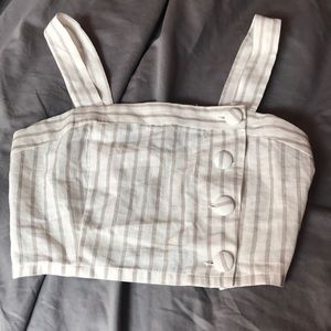 Forever21 linen striped crop top